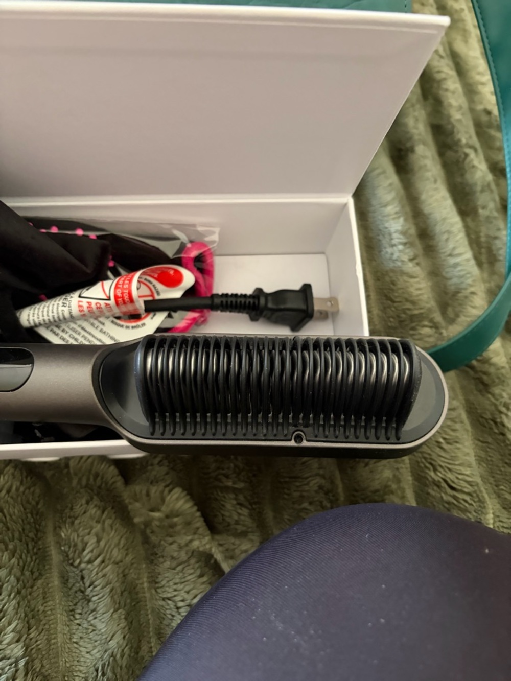 Tymo Ring Plus Black Heated Straightening Brush for Women never used